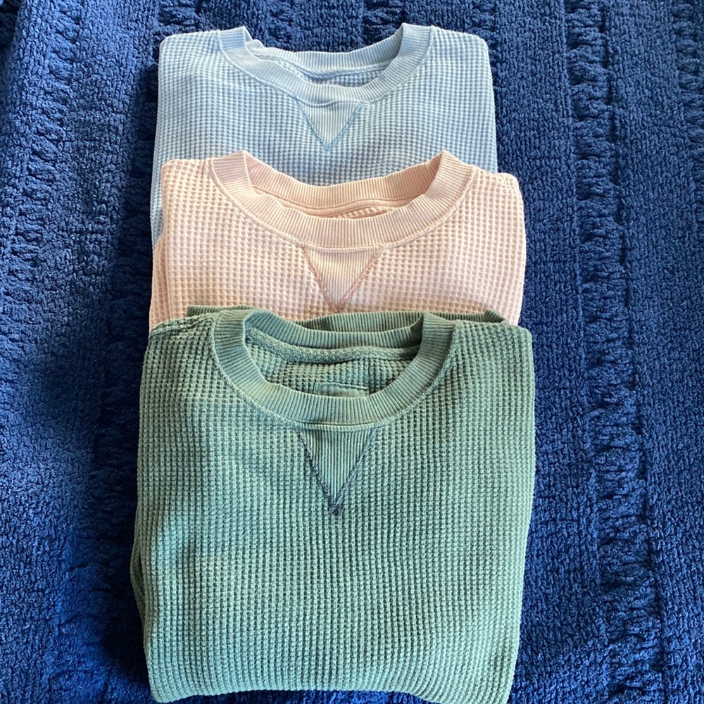 Aerie offline oversized waffle knit sweaters; bundle of 3; all XS